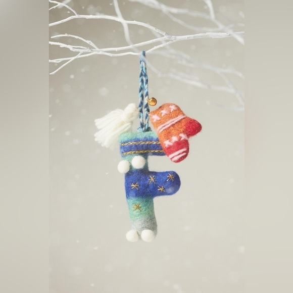 Anthropologie Other - Anthropologie Jolly Felt Monogram Letter “F” Ornament NWT Colorful Bespoke